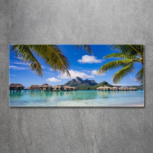 Fotografie imprimată pe sticlă Palmieri pe Bora Bora