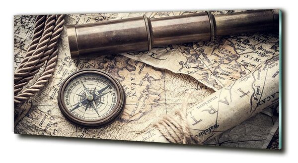 Fotografie imprimată pe sticlă Compass Harta lupei