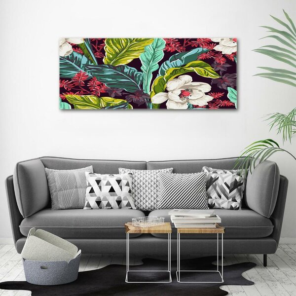 Tablou Printat Pe Sticlă flori tropicale