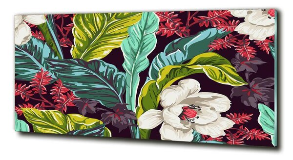 Tablou Printat Pe Sticlă flori tropicale