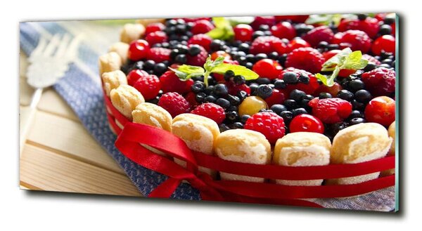 Tablou pe pe sticlă tort de fructe de pădure
