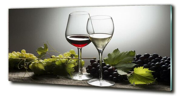 Tablou pe pe sticlă Vin și struguri