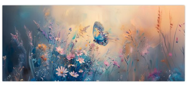Tablou - Pajiște cu Fluture (120x50 cm)