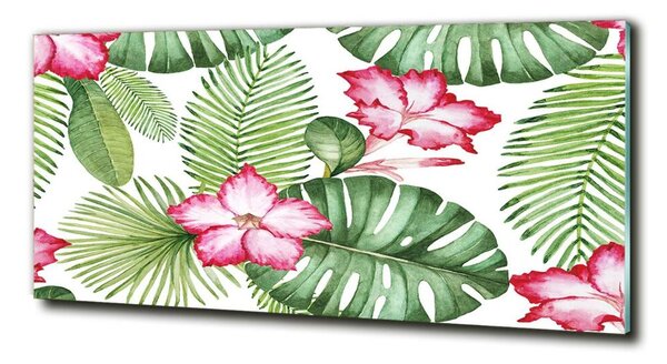 Tablou din Sticlă flori tropicale