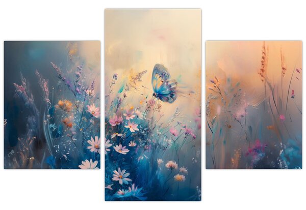 Tablou - Pajiște cu Fluture (90x60 cm)