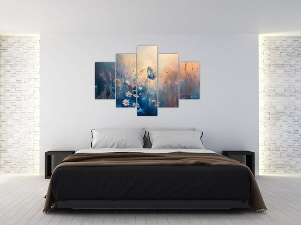 Tablou - Pajiște cu Fluture (150x105 cm)