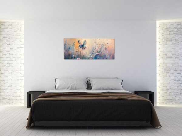 Tablou - Pajiște cu Fluture II (120x50 cm)