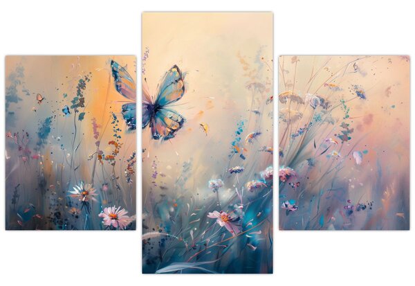 Tablou - Pajiște cu Fluture II (90x60 cm)