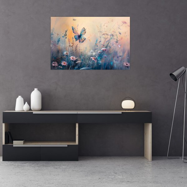 Tablou - Pajiște cu Fluture II (90x60 cm)
