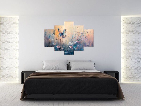 Tablou - Pajiște cu Fluture II (150x105 cm)