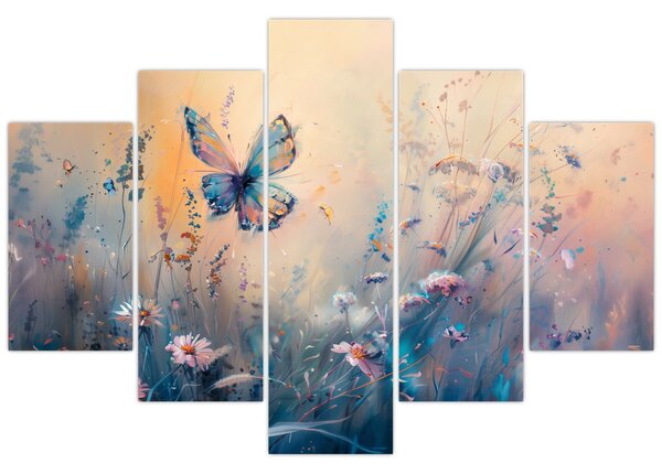 Tablou - Pajiște cu Fluture II (150x105 cm)