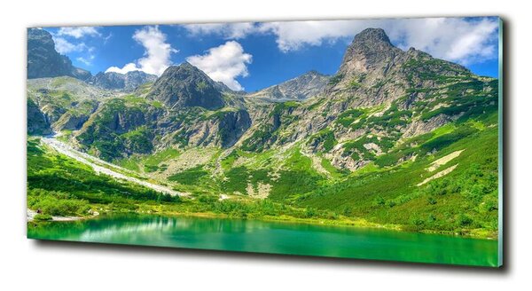 Tablou pe pe sticlă Lacul în munți