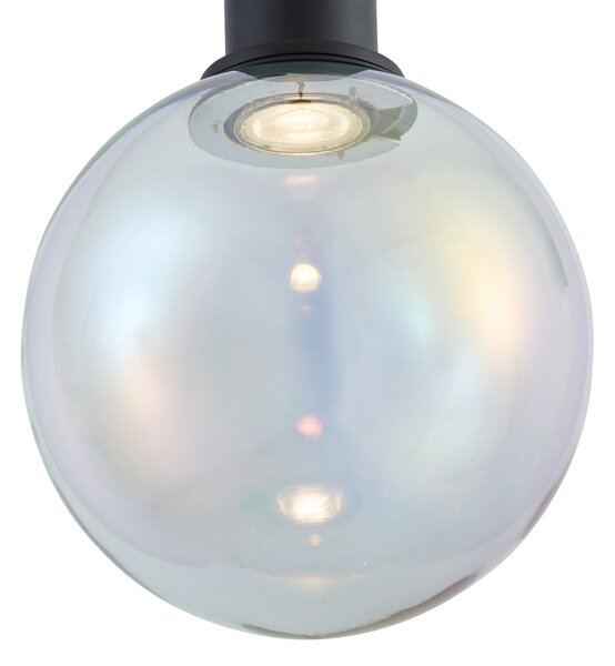 Lampă suspendată de design neagră cu sticlă curcubeu 20cm - Mallon