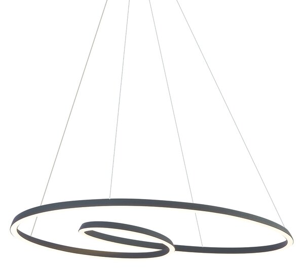 Lampă suspendată scandinavă neagră 110cm incl. LED cu 3 trepte de intensitate luminoasă - Circuit