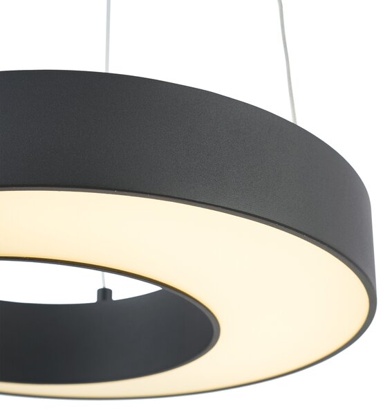 Lampă suspendată modernă neagră 50 cm, incl. LED cu 3 trepte de intensitate luminoasă - Organici