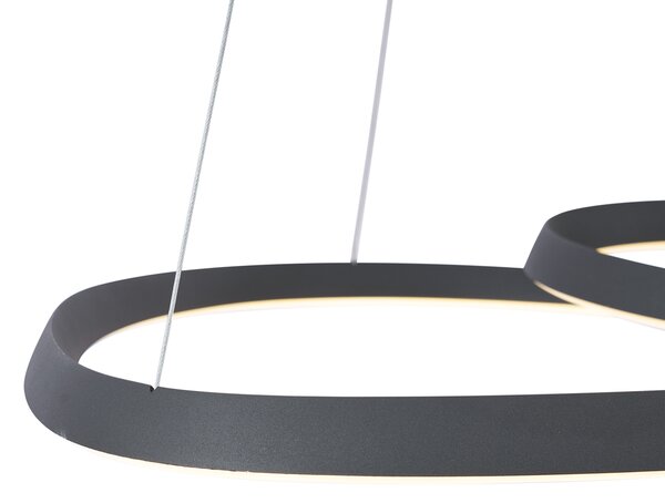 Lampa suspendată scandinavă neagră 72cm incl. LED cu 3 trepte de intensitate luminoasă - Circuit