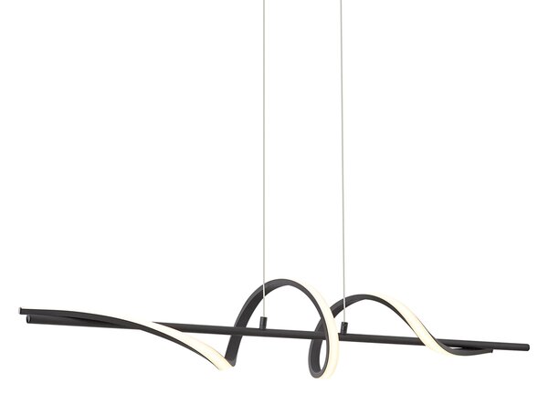 Lampă suspendată de design neagră 110cm incl. LED cu 3 trepte de intensitate luminoasă - Wokkel