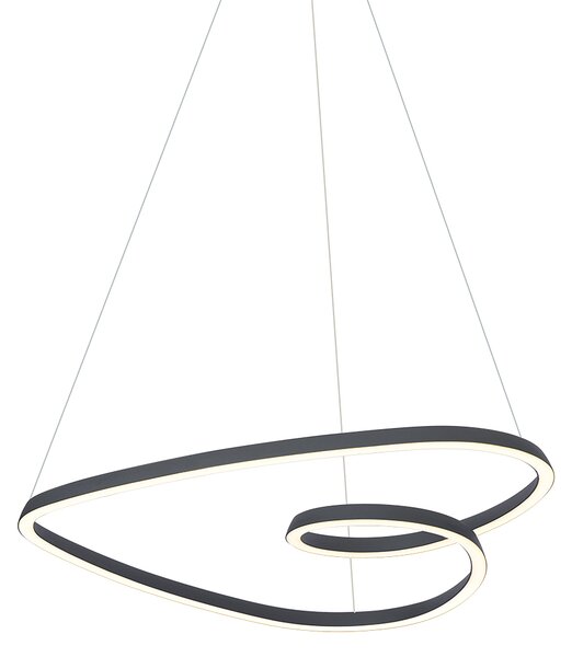 Lampa suspendată scandinavă neagră 72cm incl. LED cu 3 trepte de intensitate luminoasă - Circuit