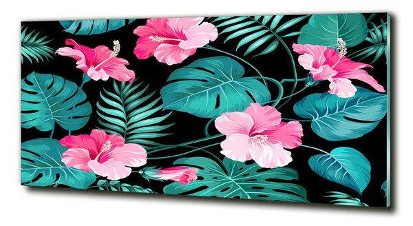 Tablou Printat Pe Sticlă flori tropicale