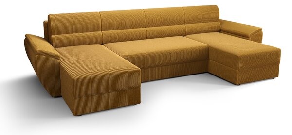 Coltar extensibil in forma de U TAVERO, mustar, 321x140 cm