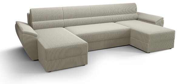 Coltar extensibil in forma de U TAVERO, bej deschis, 321x140 cm