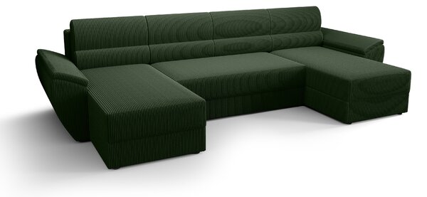 Coltar extensibil in forma de U TAVERO, verde inchis, 321x140 cm