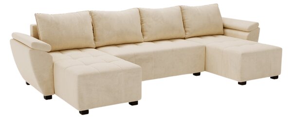 Coltar extensibil in forma de U LIVARO, crem, 305x140 cm