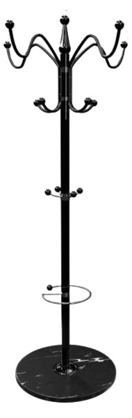Cuier de podea TENZY cu bază din marmură, 37x173cm, negru Casaria