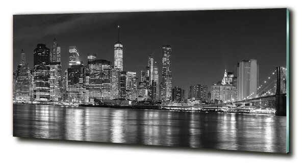 Tablou sticlă Manhattan pe timp de noapte