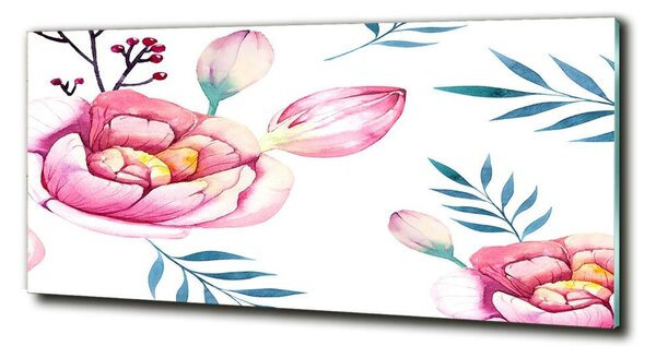 Tablou Printat Pe Sticlă model floral