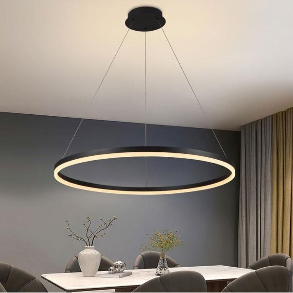 Brilagi - Lustră LED dimabilă pe cablu CIRCLE LED/55W/230V 3000-6500K negru + telecomandă