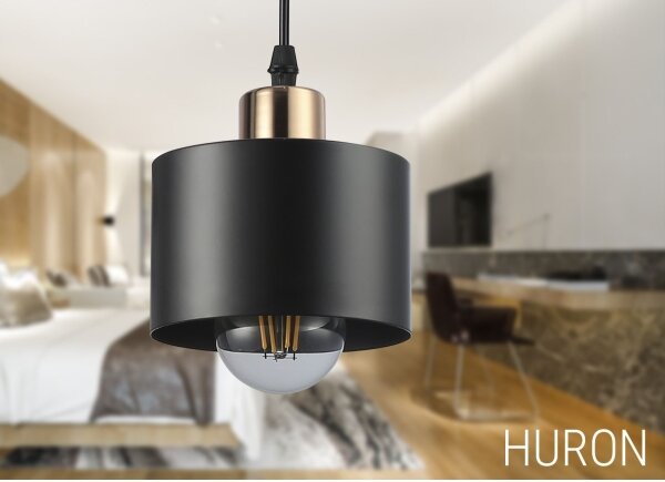 Lustră pe cablu 1xE27/35W/230V d. 12 cm negru/auriu