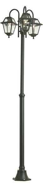 Felinar clasic de exterior verde închis 235cm 3 lumini IP44 - Berta