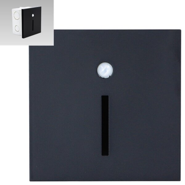 Emithor 70430 - LED lampă scară cu senzor LINE LED/1W/230V negru