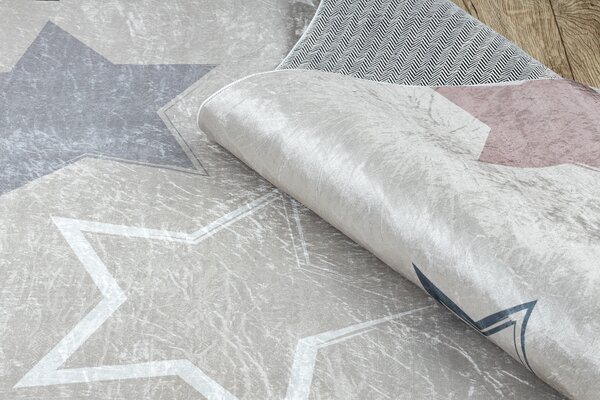 BAMBINO 48130 covor lavabil Stele pentru copii anti-alunecare - bej / gri