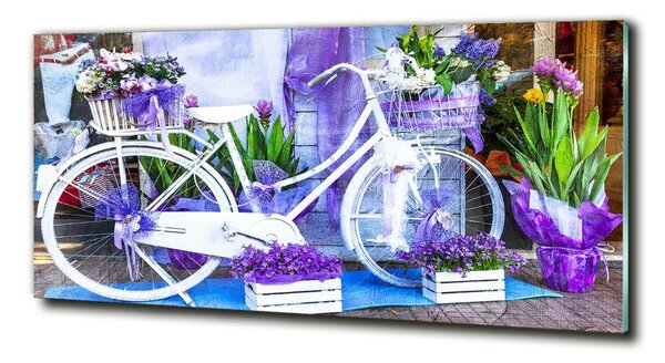 Fotografie imprimată pe sticlă bicicletă alb