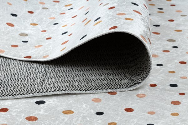 BAMBINO 47890 covor lavabil Puncte pentru copii anti-alunecare - alb / maro