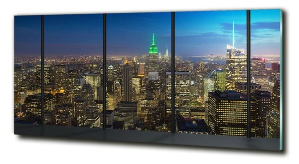 Tablou pe pe sticlă New York, pe timp de noapte
