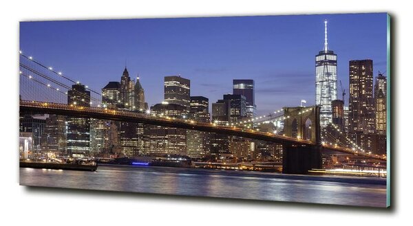 Imagine de sticlă Manhattan pe timp de noapte