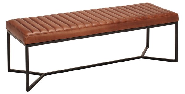 Bancă din piele Nomad Ribbed Space X IndigoBlue / 90 cm