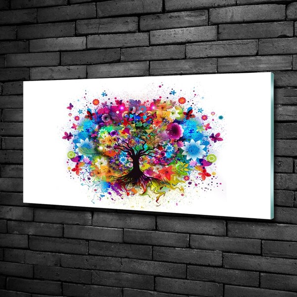 Fotografie imprimată pe sticlă copac colorat