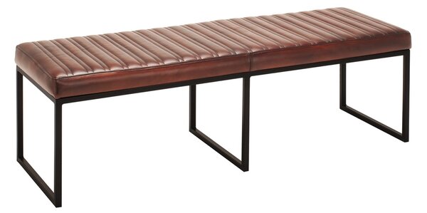 Bancă din piele Nomad Ribbed Space U Verde britanic / 130 cm
