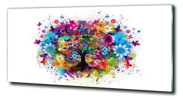 Fotografie imprimată pe sticlă copac colorat