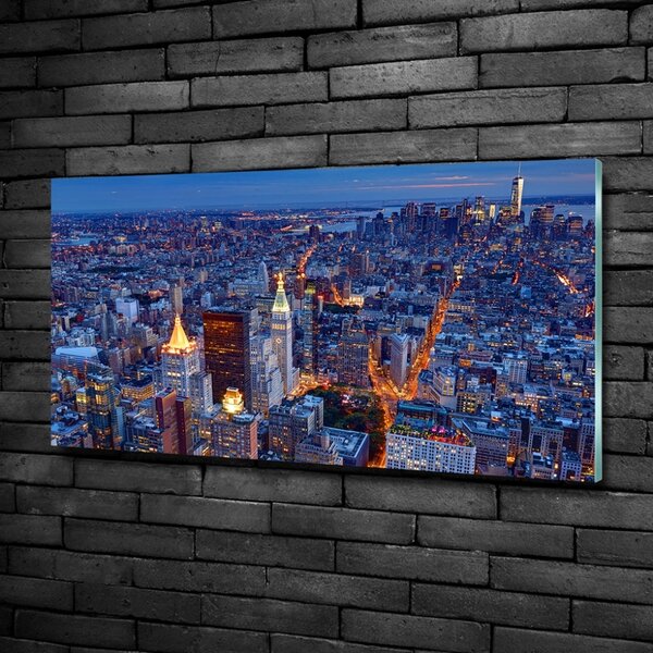 Imagine de sticlă Manhattan pe timp de noapte