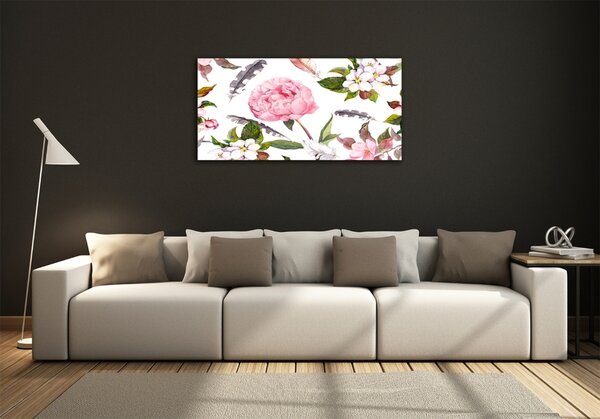 Tablou sticlă model floral