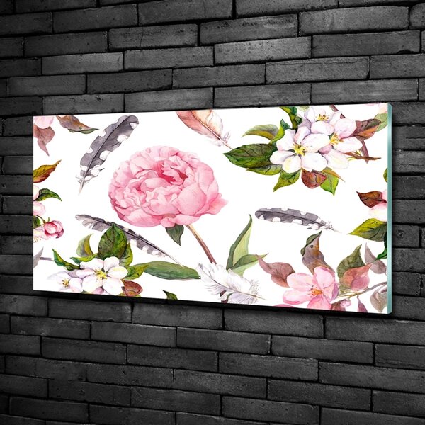 Tablou sticlă model floral