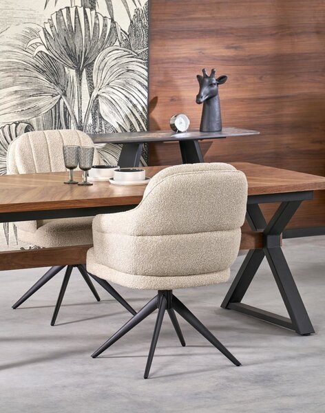 Scaun pivotant K570 bej, bouclé