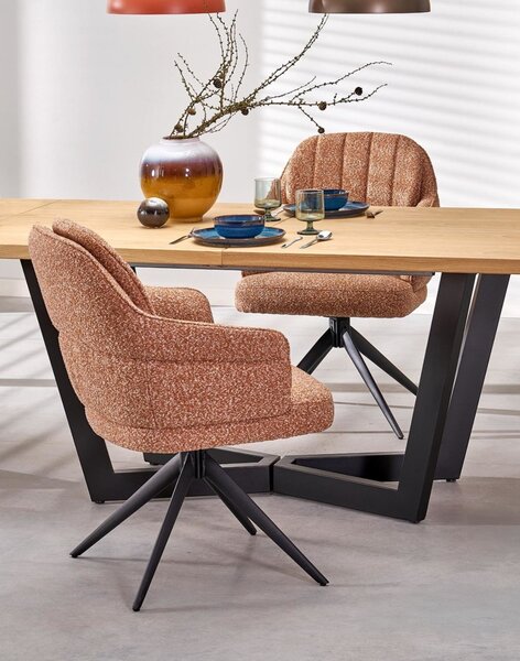 Scaun pivotant K570 roșcat, bouclé