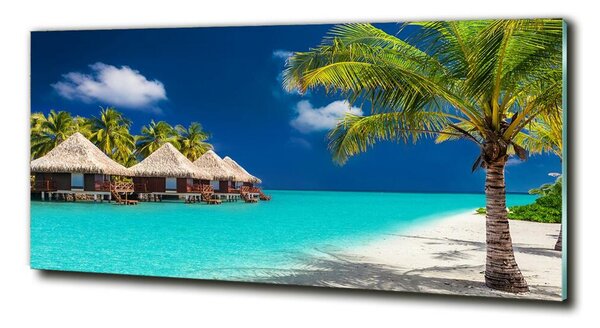Fotografie imprimată pe sticlă bungalow-uri Maldive