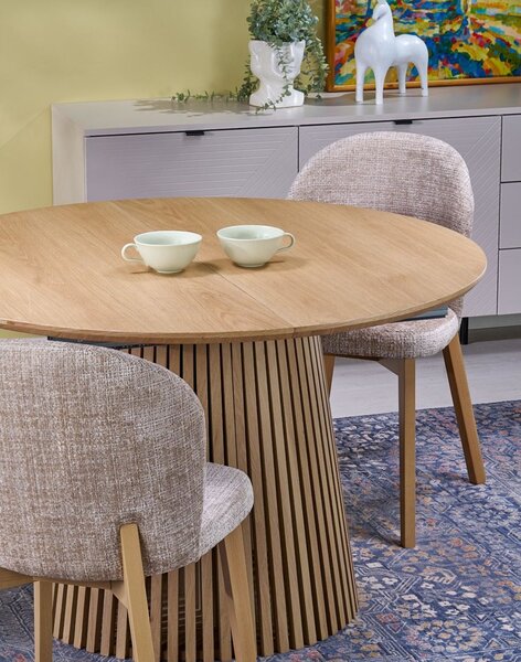 Scaun de dining Basso bej/stejar natural